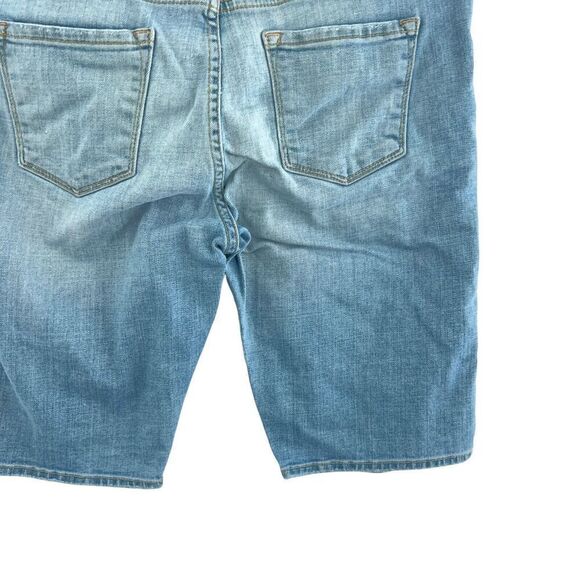 FRAME Le Grand Garcon Blue Denim Distressed Cut Off Bermuda Shorts Size 28 - Picture 11 of 13
